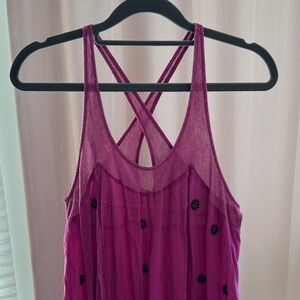 Free People Purple and Black Sleeveless Dress